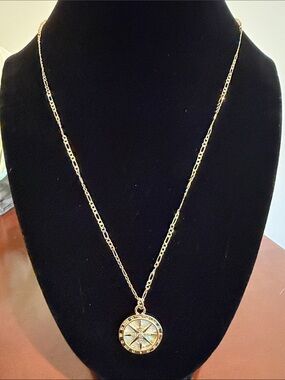 Gold Compass Pendant Necklace - Women Jewelry